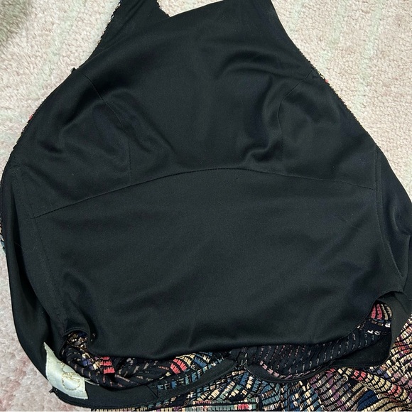 Vintage Cache Mosaic Textured Open Back Maxi Dress Size 2 Petite 90's Event XS - Picture 11 of 13